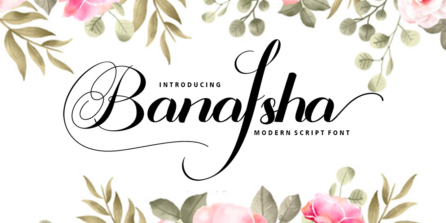 Ejemplo de fuente Banafsha Script Regular